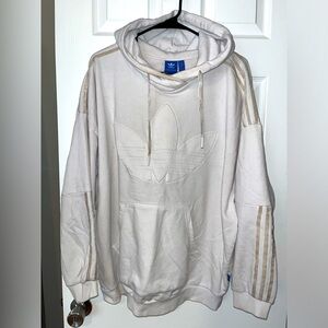 Off White Adidas Velvet Striped Women’s Cozy Hoodie